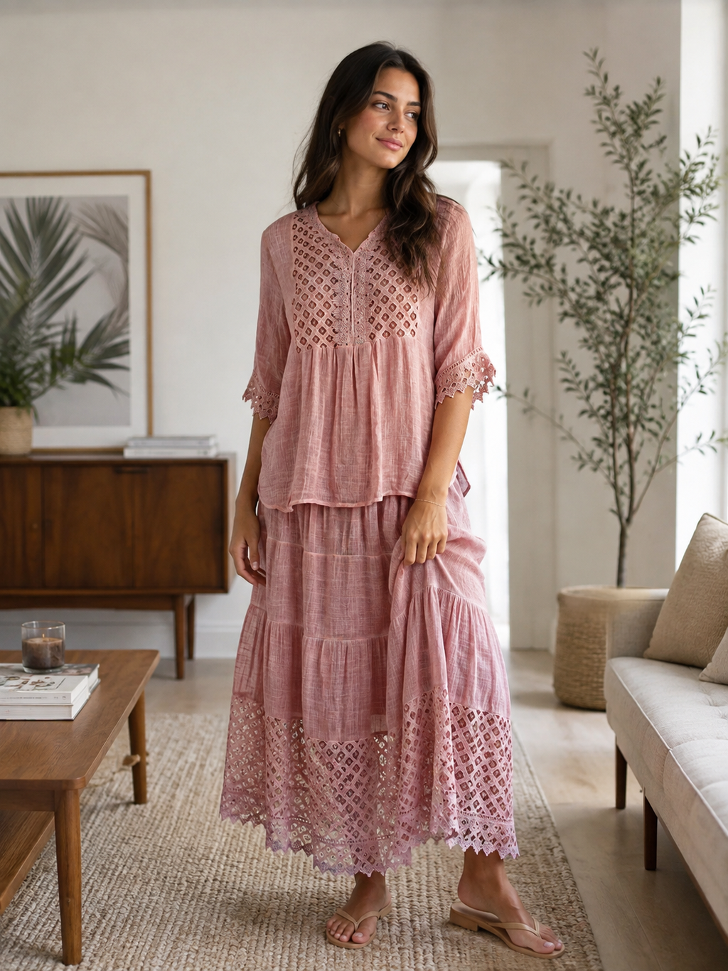 osalie Lace Maxi Set