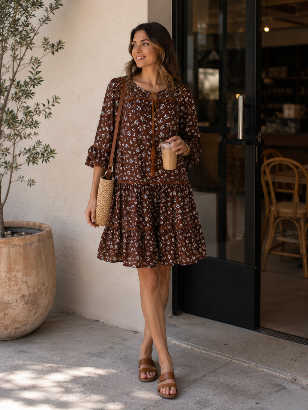 Camille Floral Tiered Midi Dress