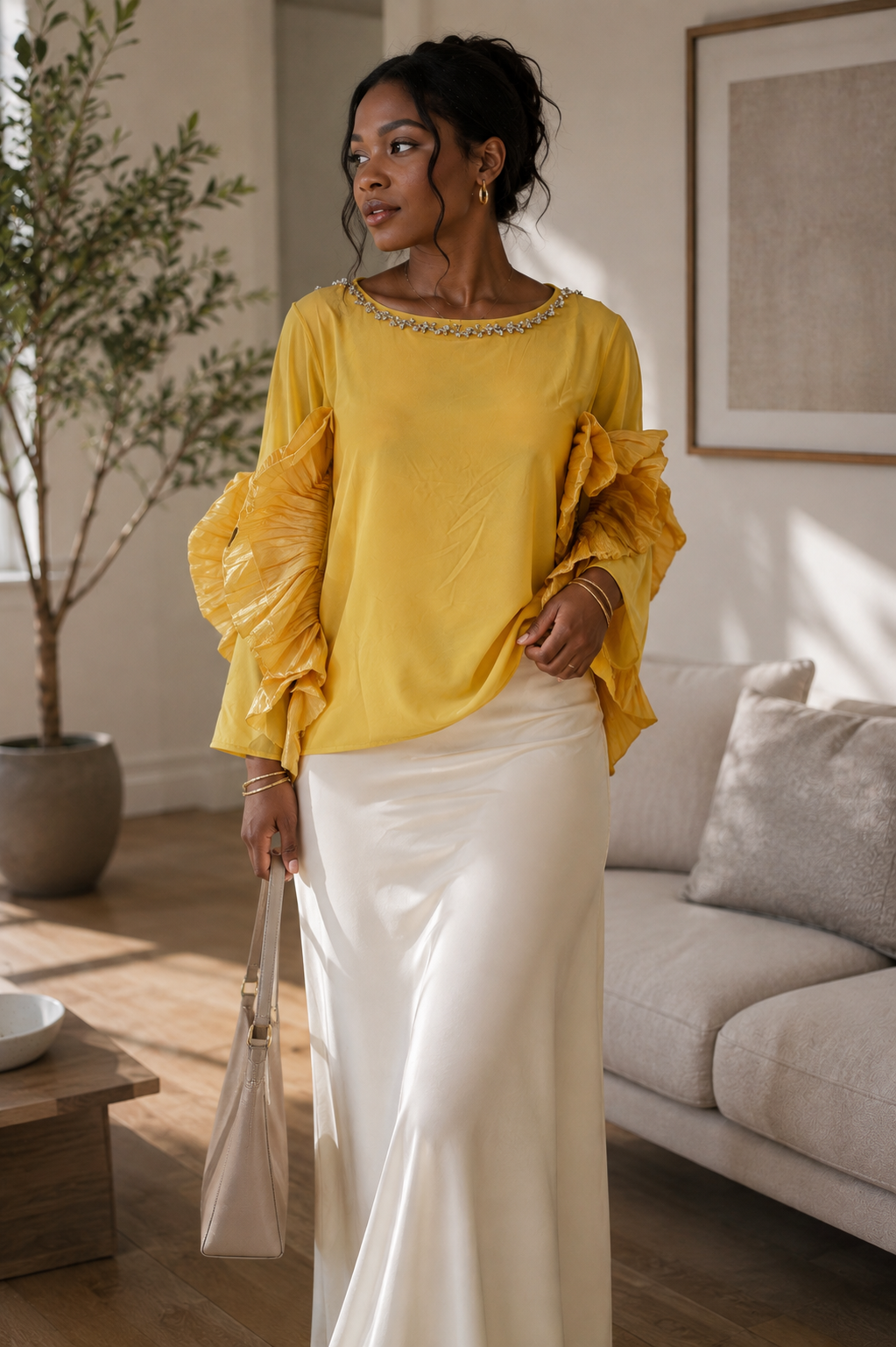Celeste Ruffle Statement Top
