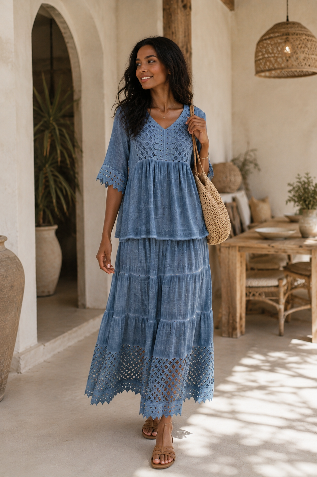 osalie Lace Maxi Set
