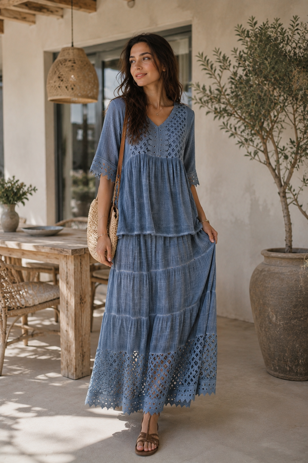 osalie Lace Maxi Set