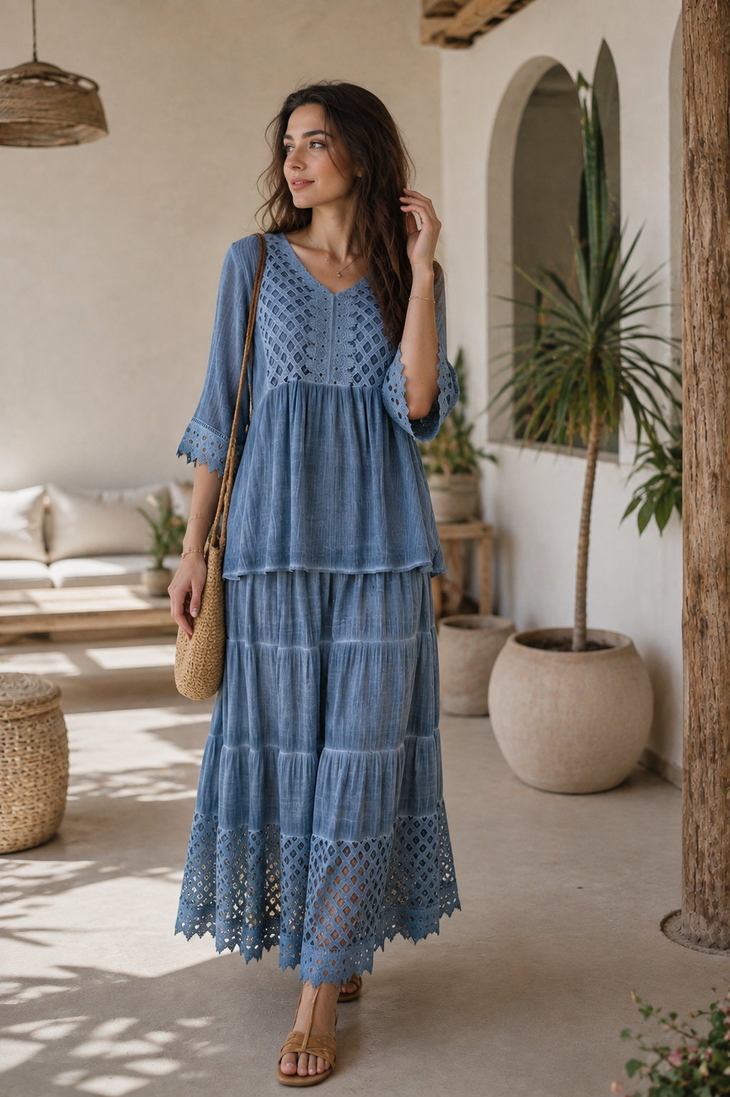 osalie Lace Maxi Set