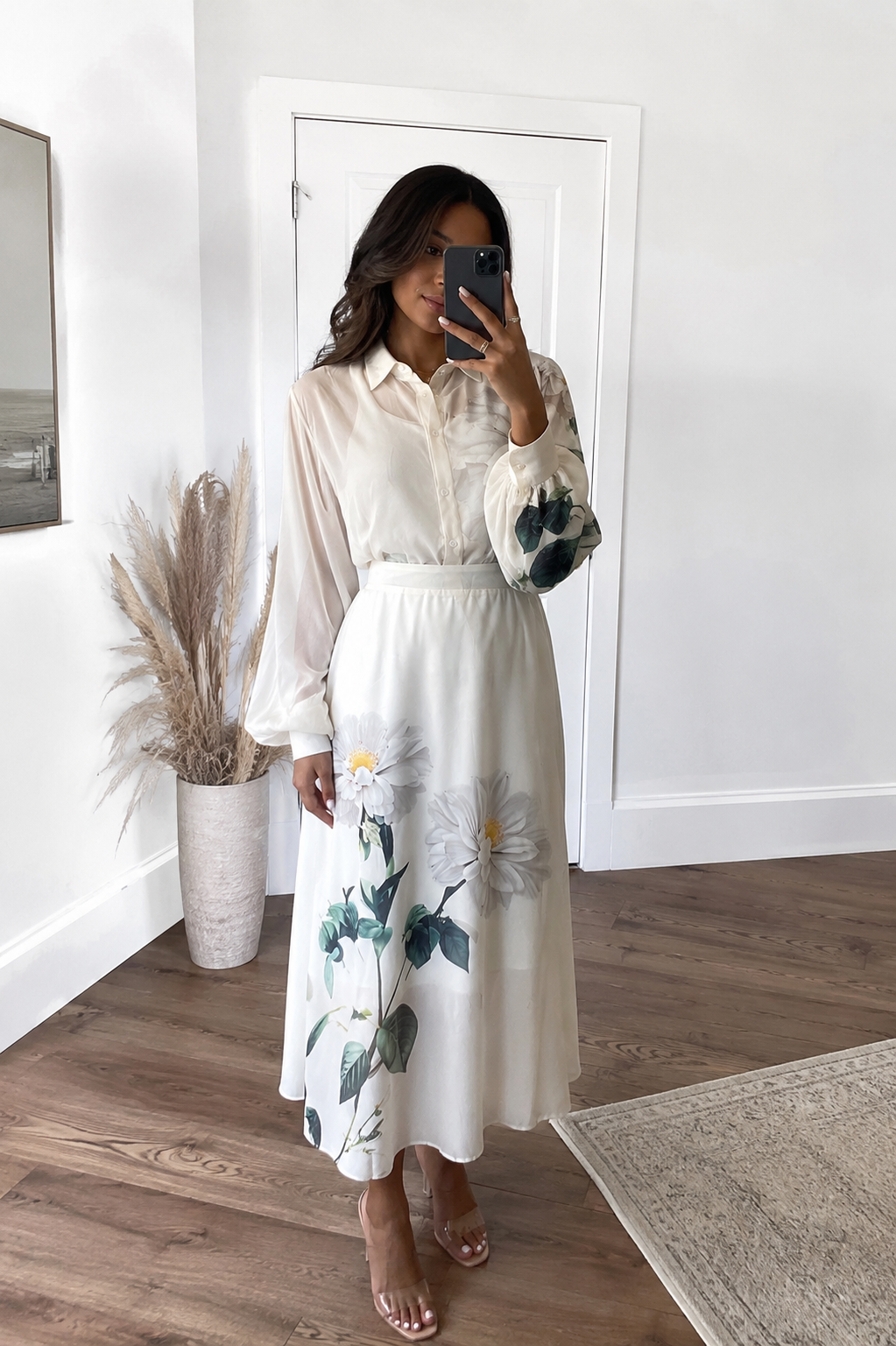 Willow Bloom Satin Midi Dress