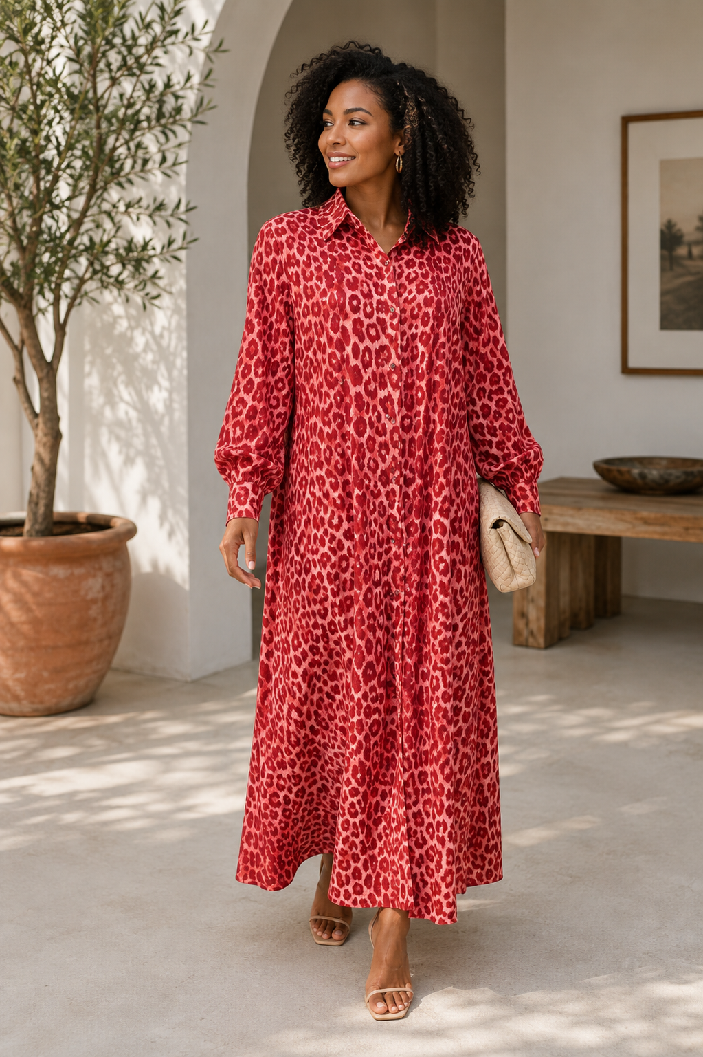 Zaria Leopard Maxi Dress