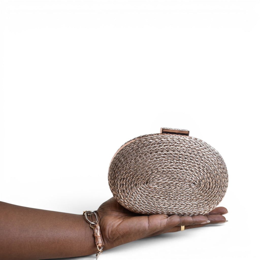 Luna Woven Round Clutch