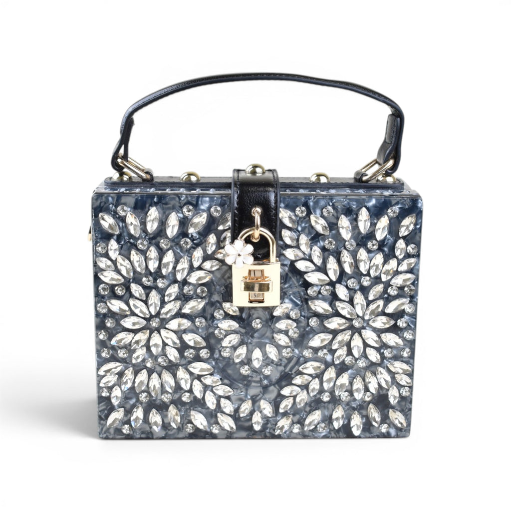Floral Structured Top Handle Bag