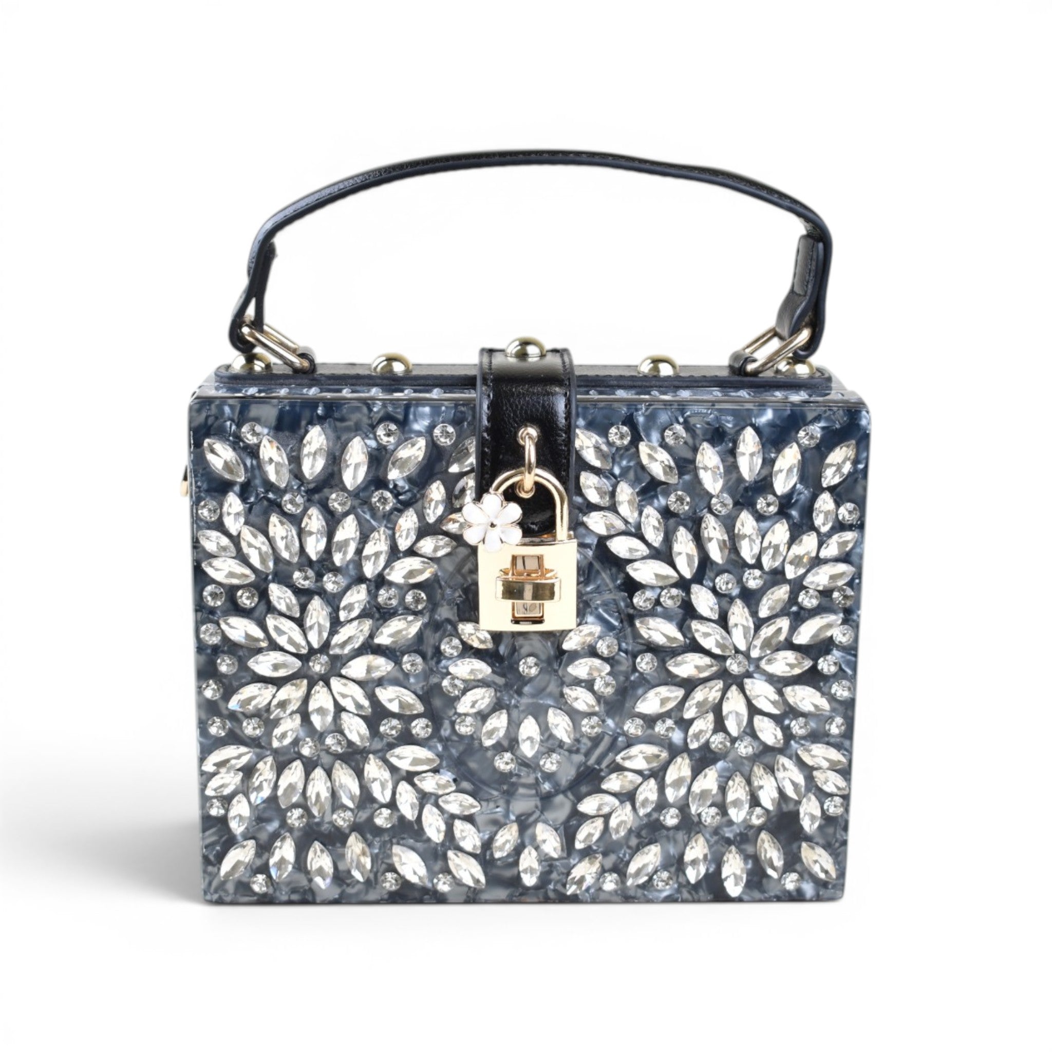 Floral Structured Top Handle Bag