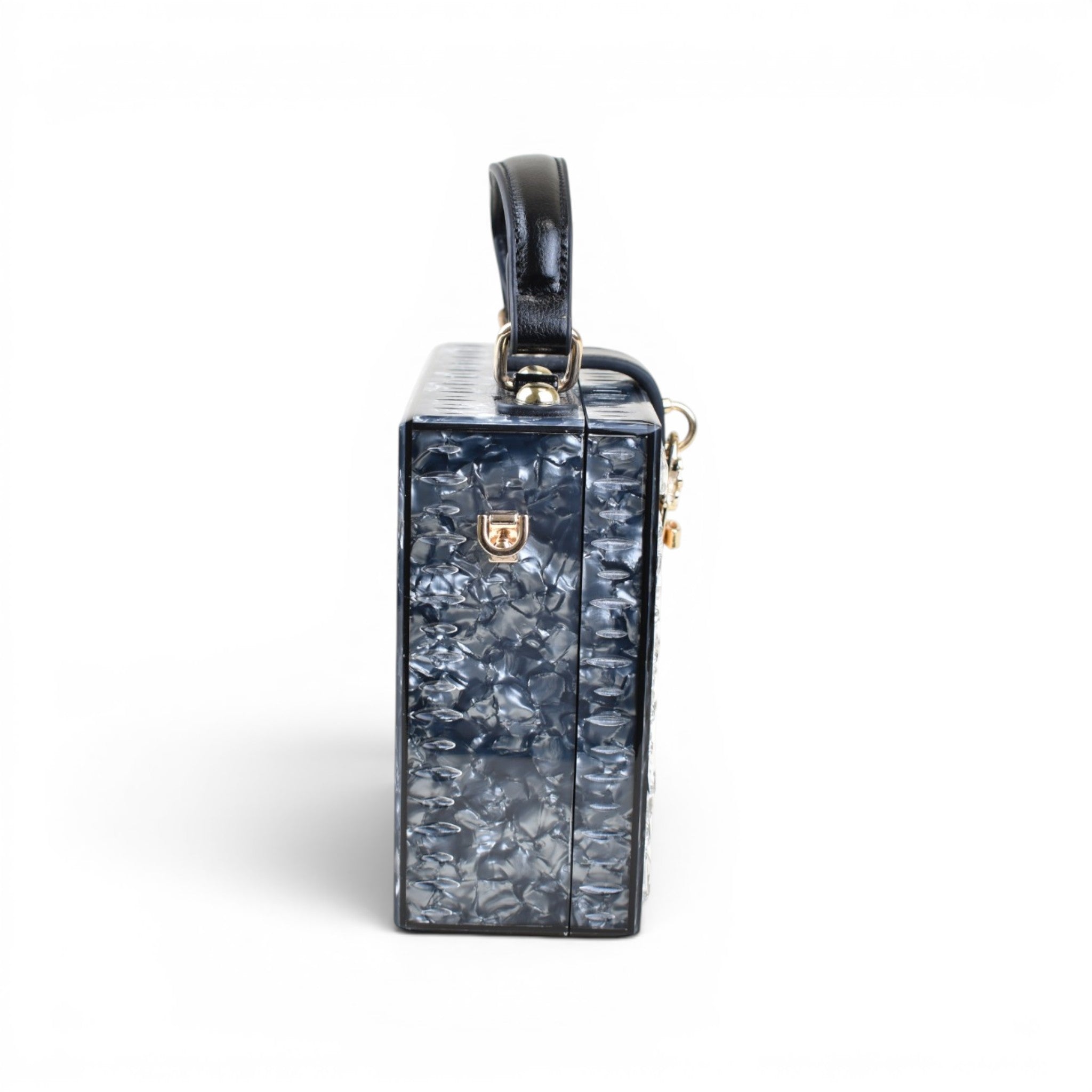 Floral Structured Top Handle Bag
