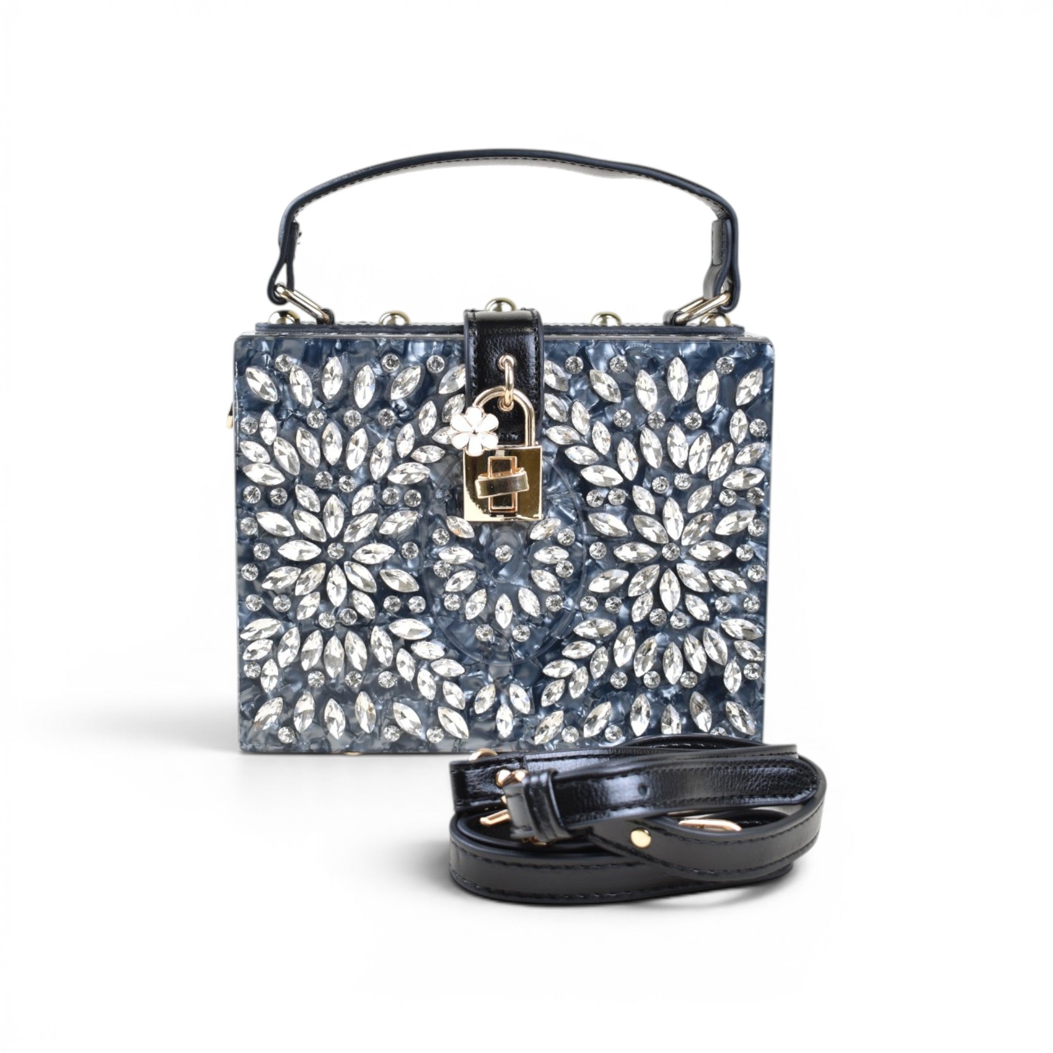 Floral Structured Top Handle Bag