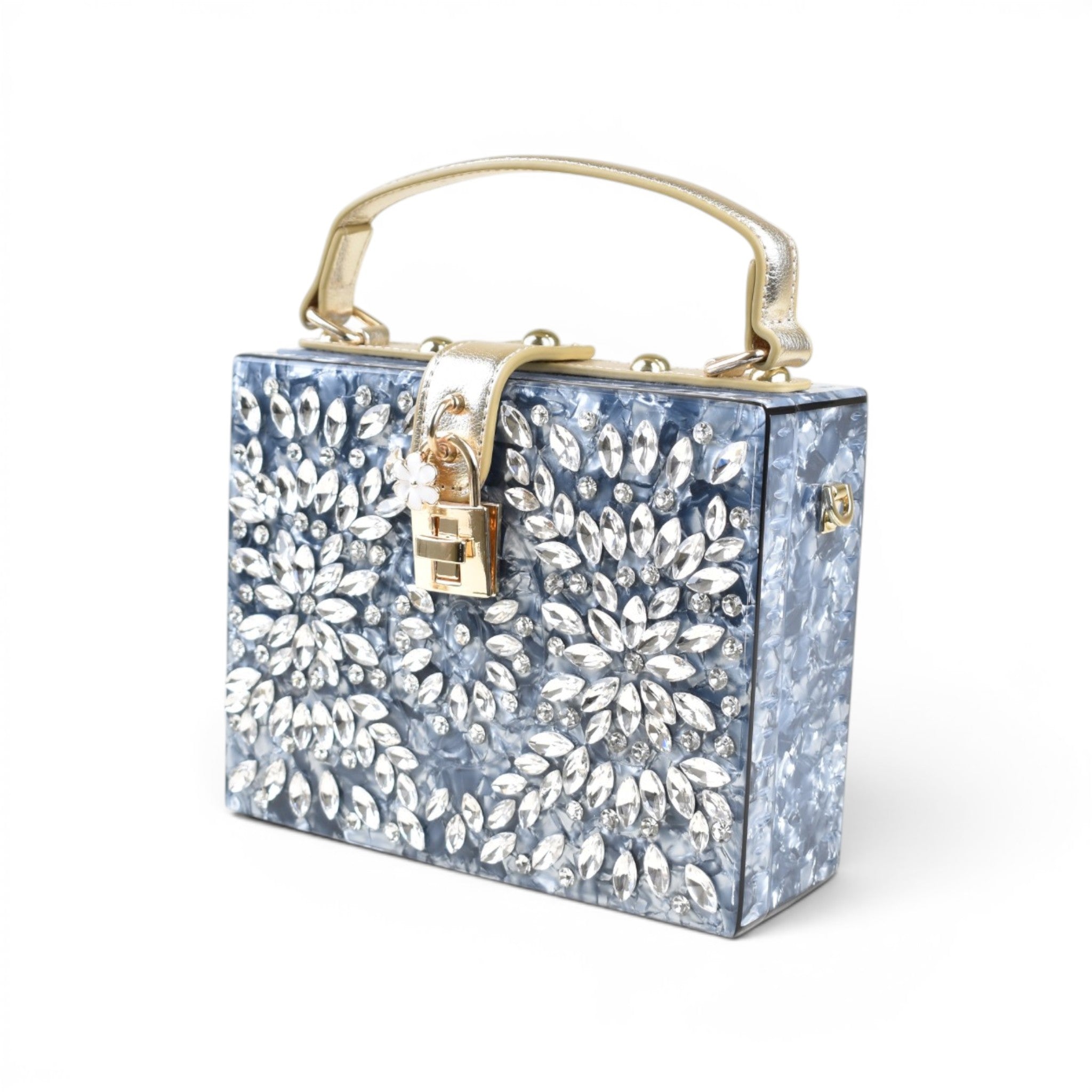 Floral Structured Top Handle Bag