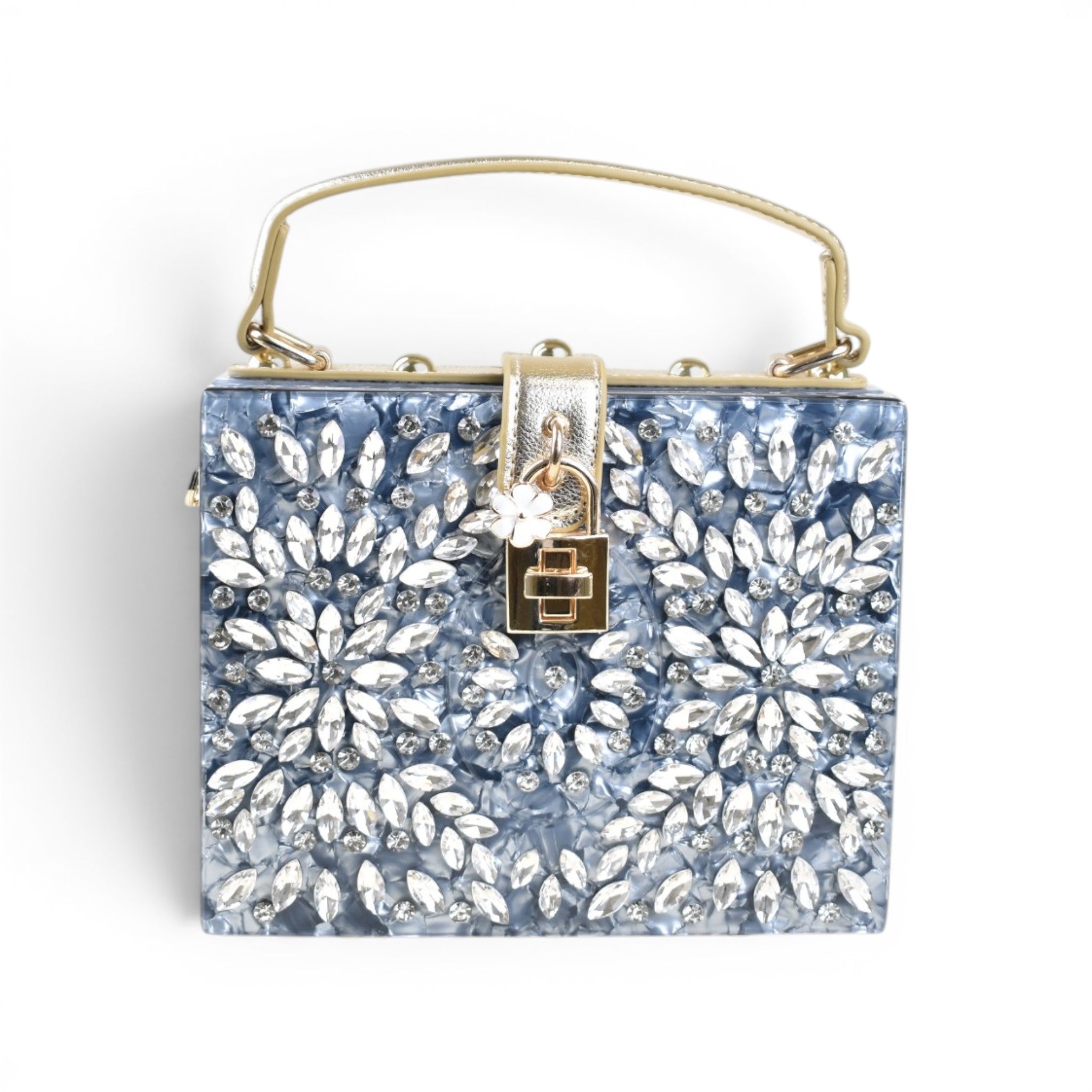 Floral Structured Top Handle Bag