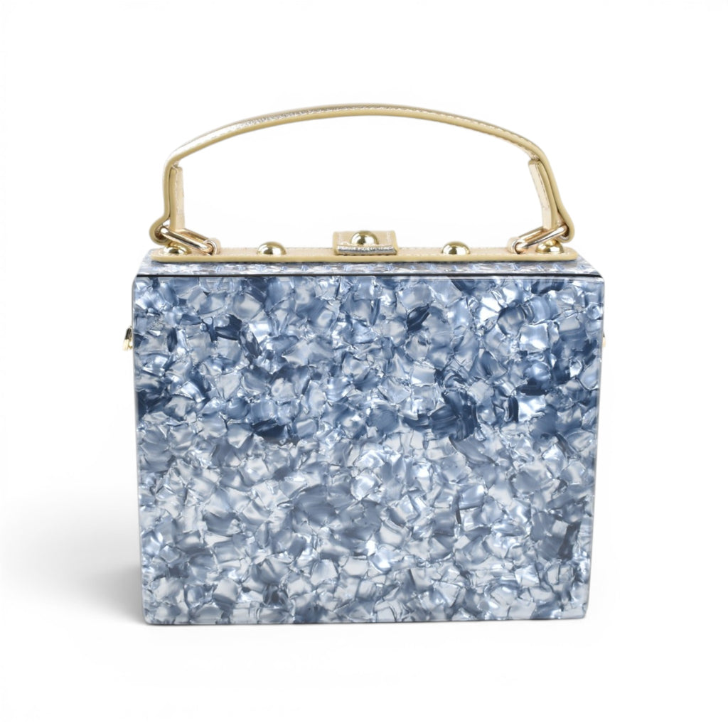 Floral Structured Top Handle Bag