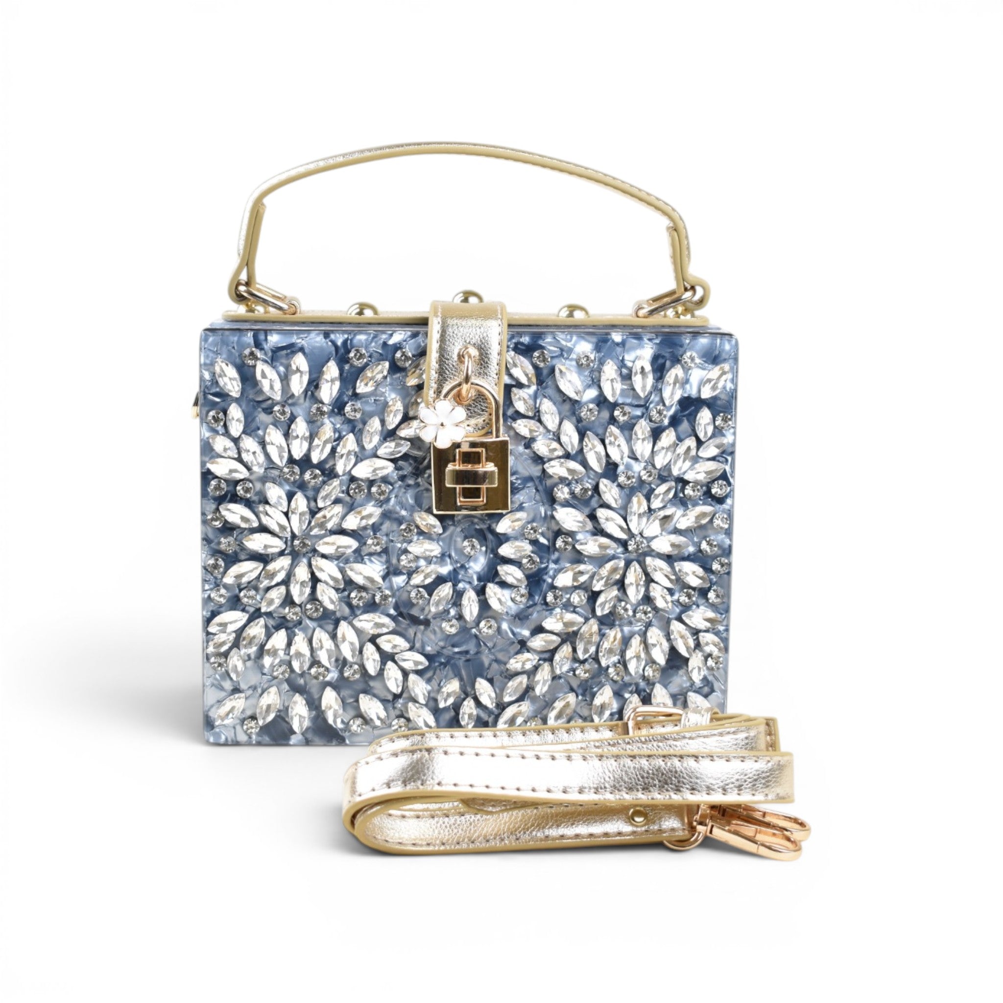Floral Structured Top Handle Bag