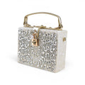 Floral Structured Top Handle Bag