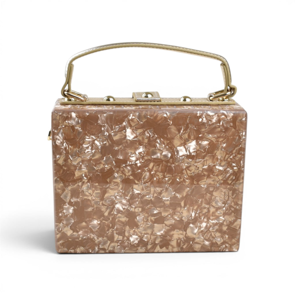 Floral Structured Top Handle Bag
