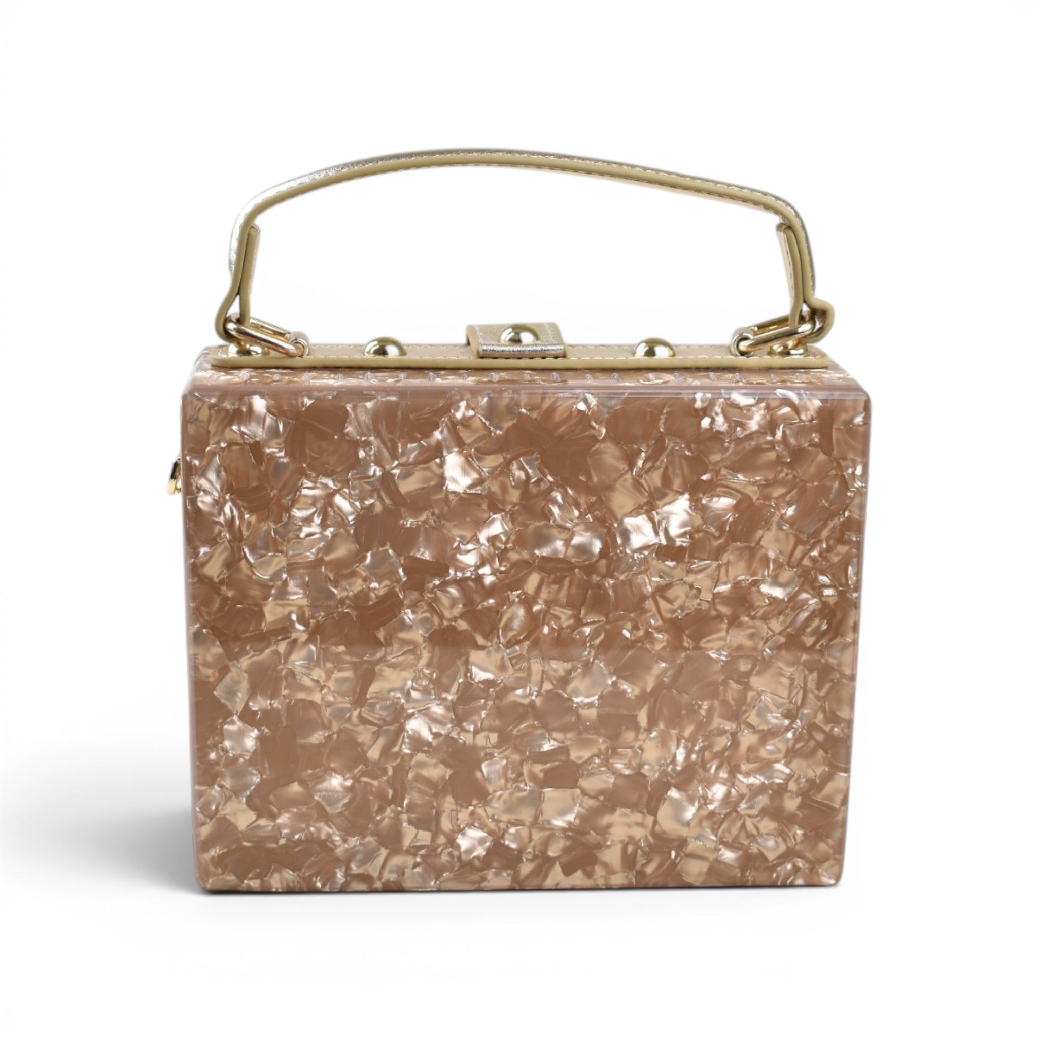 Floral Structured Top Handle Bag