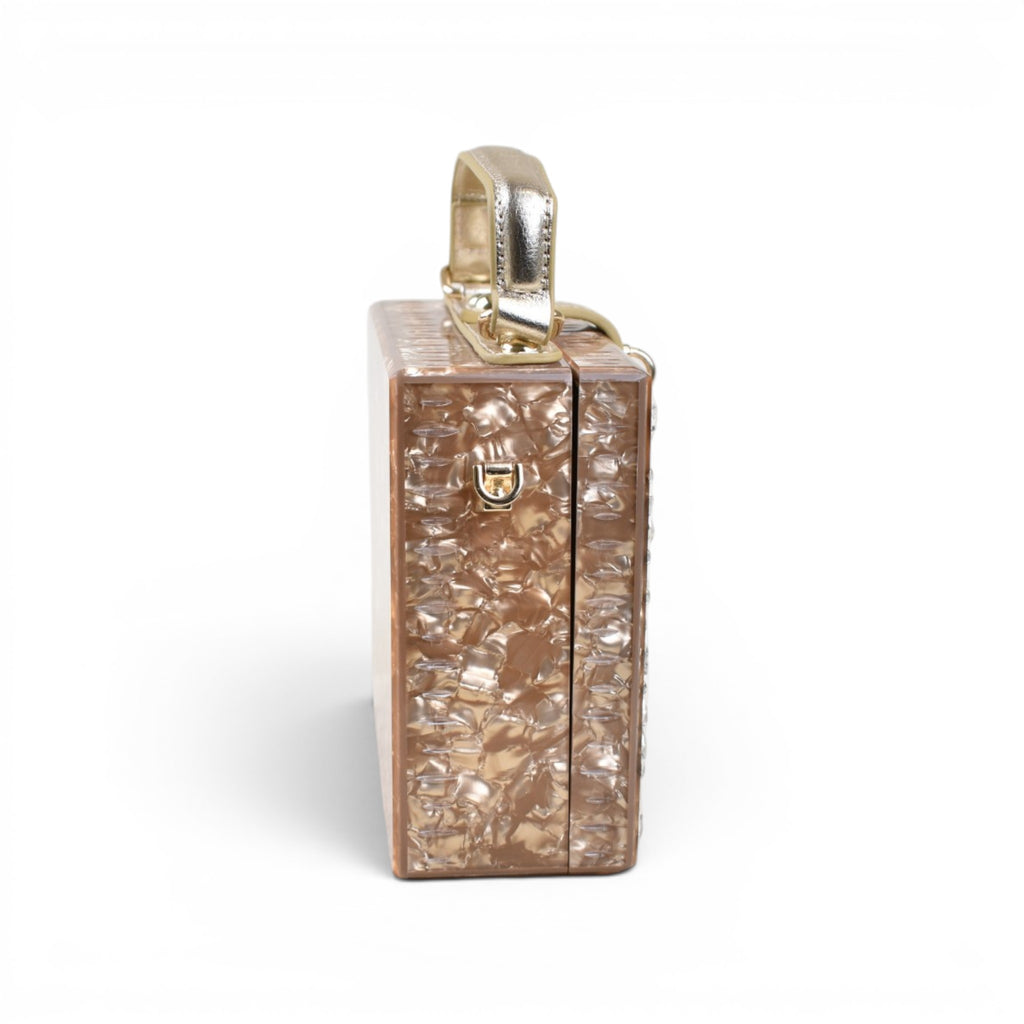 Floral Structured Top Handle Bag