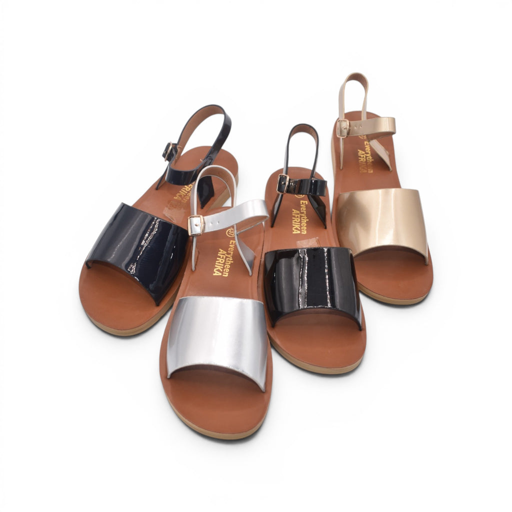 Ava Glossy Slingback Sandals