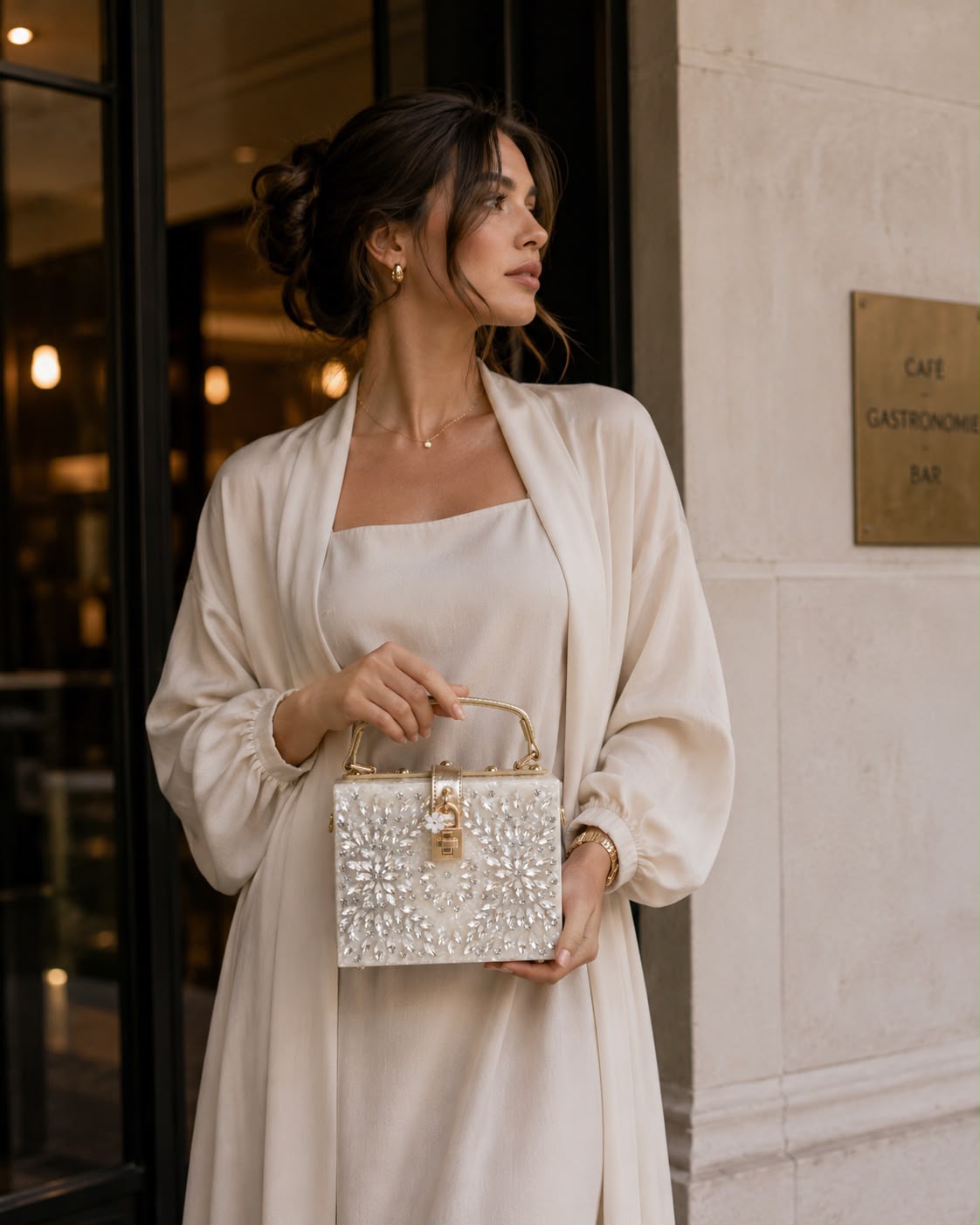 Floral Structured Top Handle Bag